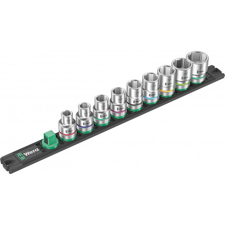 Wera socket magnetic strip C Imperial 1 socket set 1/2, imperial (black/green, 9?piece)