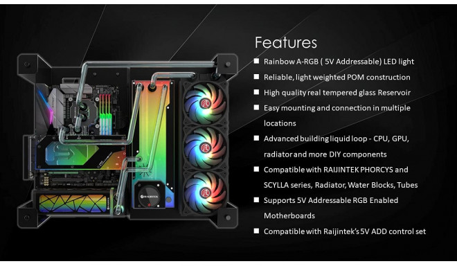 RAIJINTEK ANTILA PURE R100B, pump (black/transparent, reservoir/pump combo)