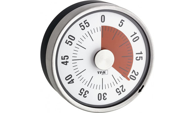 TFA Analogue kitchen timer PUCK, timer/kitchen clock (anthracite)