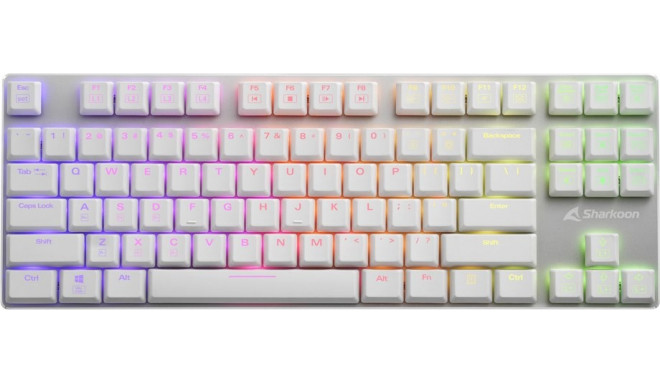 Sharkoon PureWriter TKL RGB, gaming keyboard (white, US layout, kailh choc low profile red)