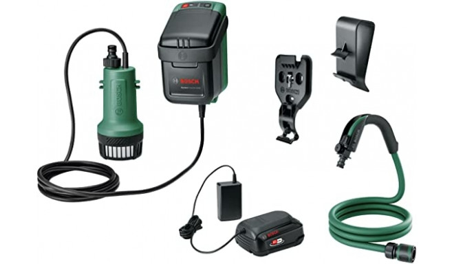 Bosch GardenPump 18V-2000, submersible / pressure pump (green/black, Li-ion battery 2.5Ah)