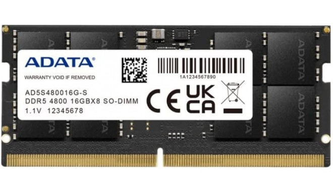 ADATA DDR5 16GB - 4800 - CL - 40 - ECC - SO-DIMM - AD5S480016G-S - Premier - black