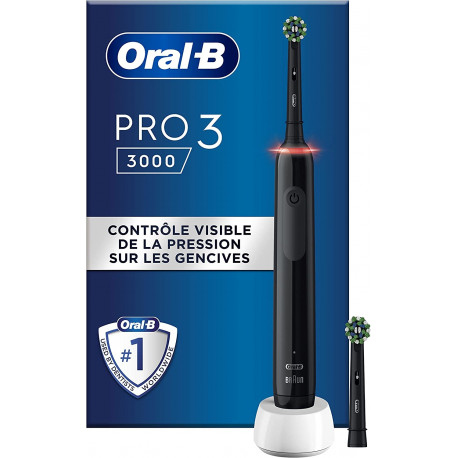 Oral-B Pro 3 3000 CrossAction Black Edition, Elektrische Zahnbürste (schwarz)
