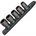 Hazet SmartRail 1/2 impact, machine screwdriver socket set hexagon, 5 pieces, socket wrench (black, 
