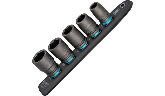 Hazet SmartRail 1/2 impact, machine screwdriver socket set hexagon, 5 pieces, socket wrench (black, 