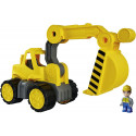 BIG Power-Worker excavator + figure, toy vehicle (yellow/grey)