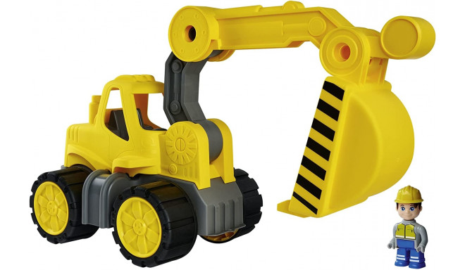 BIG Power-Worker excavator + figure, toy vehicle (yellow/grey)