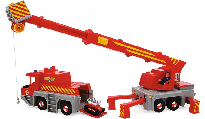 Simba Fireman Sam 2-in-1 rescue crane, toy vehicle (red/yellow)