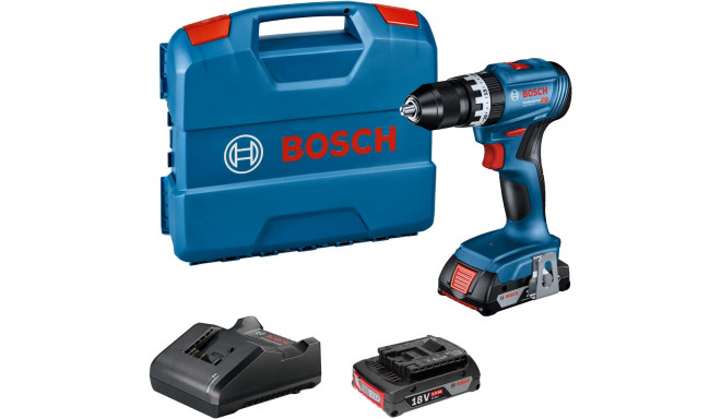 Bosch Cordless Impact Drill GSB 18V-45 Professional, 18V (blue/black, 2x Li-Ion battery 2.0Ah, in L-