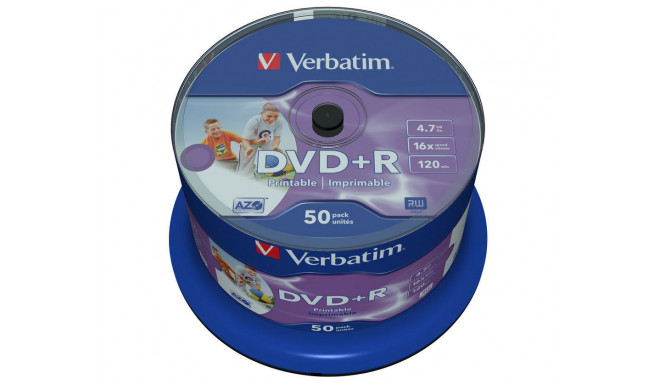 DVD+R VERBATIM 4.7GB X16 PRINTABLE NO ID BRAND (CAKE 50)