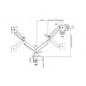 Multibrackets MB-3286 Monitor holder with height adjustment for 2 monitors