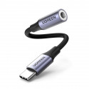 Ugreen sluchátkový adaptér 3,5 mm mini jack na USB typu C 10 cm černý (AV161 50631)
