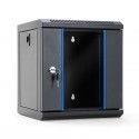 START.LAN rack wall-mount cabinet 10'' 6U 312x300mm black (glass front door)