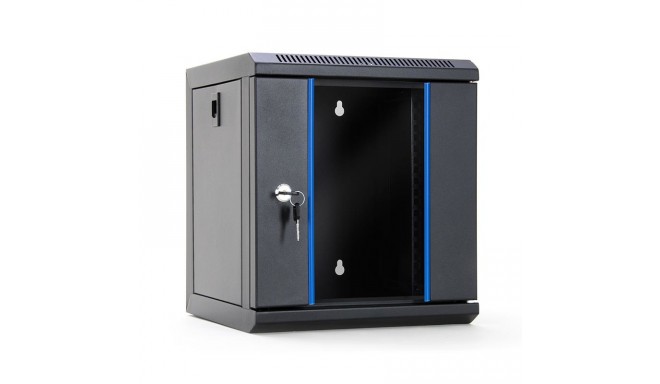 START.LAN rack wall-mount cabinet 10'' 6U 312x300mm black (glass front door)