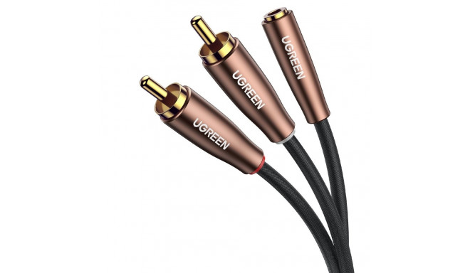 Ugreen cable audio cable 3.5mm mini jack (female) - 2RCA (male) 3m brown (AV198 60987)