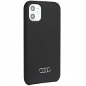 Audi silikonové pouzdro iPhone 11 / Xr 6,1" černo/černé pevné pouzdro AU-LSRIP11-Q3/D1-BK