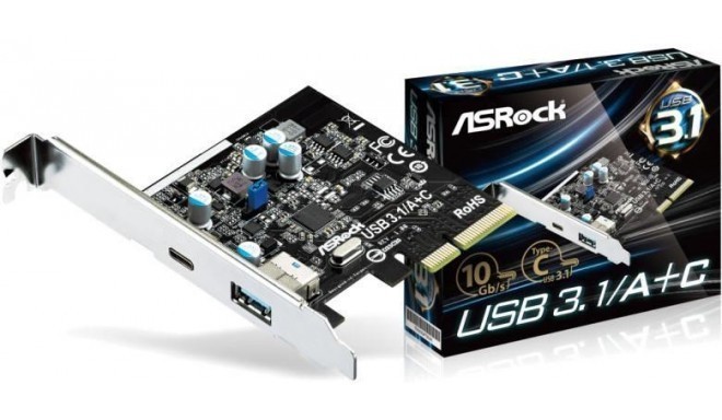ASRock USB 3.1/A+C, PCI Express x4, USB 3.1 Type-A, USB 3.1 Type-C