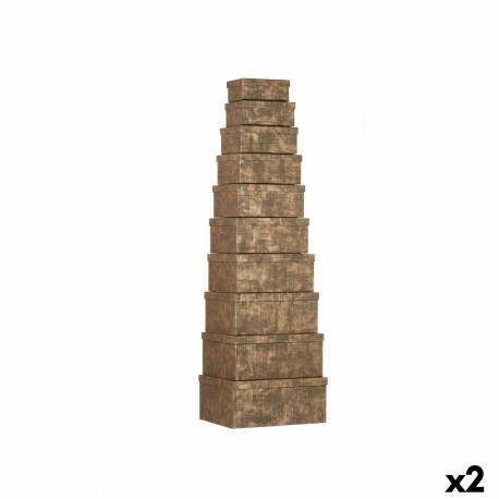 Virnastatavate Organiseerimiskarpide Komplekt Pincello 129 129 Must Papp Triibud (2 Ühikut)