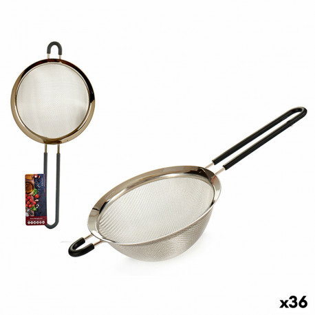 Strainer Kinvara 54149 54149 Black Grey Silicone Stainless steel 10,5 x 5 x 26 cm 26 x 26 x 4 cm 10,
