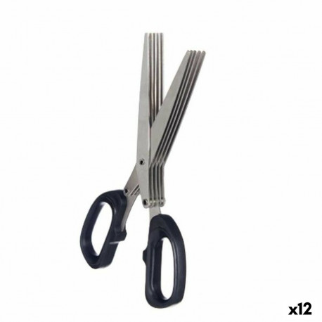 Köögikäärid Kinvara KT11-5661D Must Hõbedane Metall 7 x 18,5 x 1,7 cm (12 Ühikut)