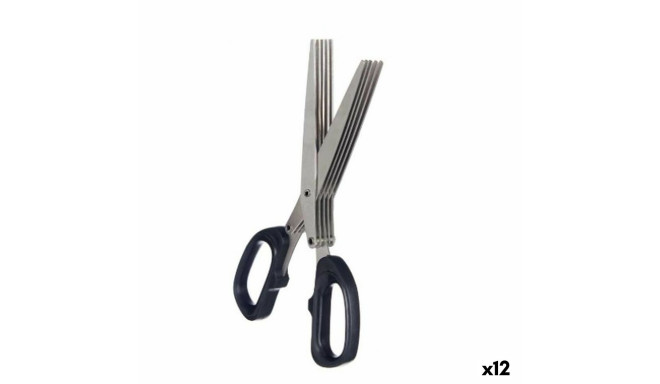 Scissors Black Silver Metal 7 x 18,5 x 1,7 cm (12 Units)