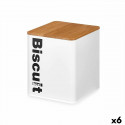 Biscuit and cake box White Metal 13,7 x 16,5 x 14 cm (6 Units) Biscuit and cake box White Metal 13,7 x 16,5 x 14 cm (6 Units)