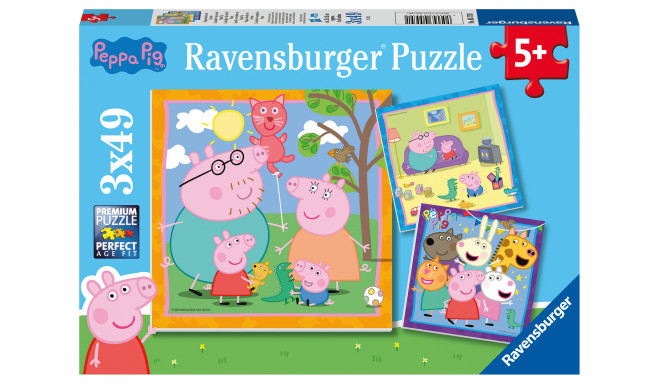 Ravensburger pusle 3x49 tk Peppa Pig