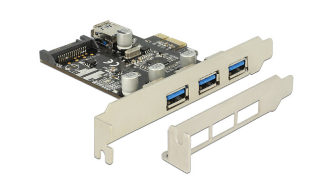 PCI EXPRESS X1 CARD->3X USB-A 3.0 + 1X INTERNAL USB-A 3.0 DELOCK
