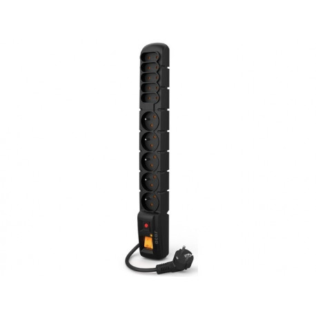 SURGE PROTECTOR ACAR S10 1.5M 5X FRENCH OUTLETS 5X EUROPLUG OUTLETS BLACK