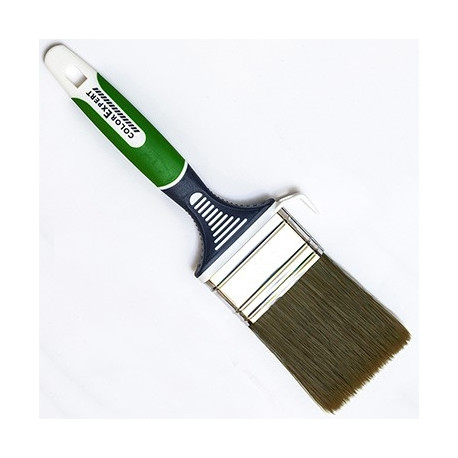 Pintsel, lapik, 60mm, pruunid harjased, roheline 3K käepide