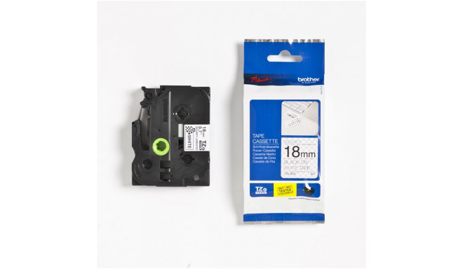 Lint Brother TZESE4 18mm must/valge turva lint 8m