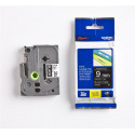 Lint valge kiri mustal taustal 8m x 9mm, Brother
