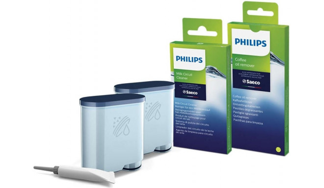 Puhastuskomplekt Philips Saeco CA6707 hoolduskomplekt (2 AquaClean filtrit, puhastustabletid, piimas
