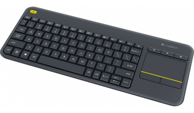 Logitech K400 Plus Touch Wireless Keyboard, RF Wireless, US, Black