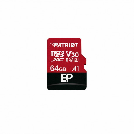 Patriot EP 64 GB microSDXC, memory card (black / red, UHS-I (U3), A1, Class 10)