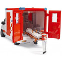 Bruder MB Sprinter ambulance with driver, model vehicle (red/white)