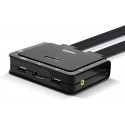 Lindy 2 Port DisplayPort 1.2, USB 2.0 & Audio Cable KVM Switch, KVM Switch (black)