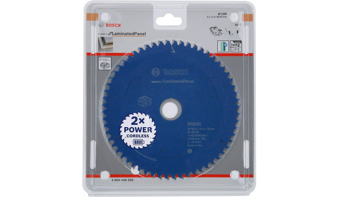 Bosch circular saw blade Expert for Laminated Panel, 190mm