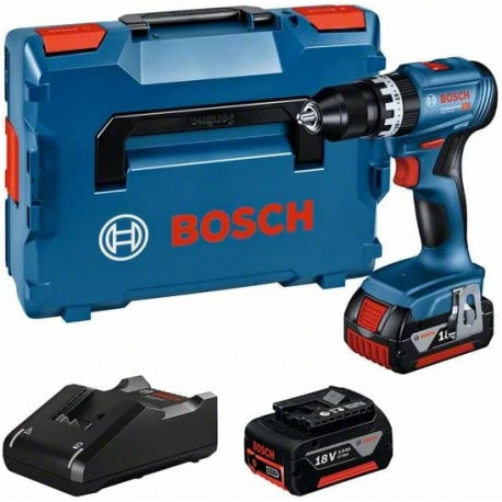 Bosch Cordless Impact Drill GSB 18V-45 Professional, 18V (blue/black, 2x Li-Ion battery 3.0Ah, in L-