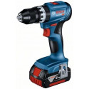 Bosch Cordless Impact Drill GSB 18V-45 Professional, 18V (blue/black, 2x Li-Ion battery 3.0Ah, in L-