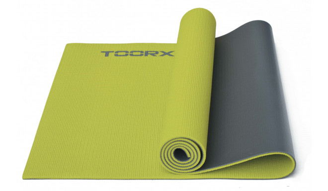 Yoga mat Toorx MAT176 PVC 173x60x0,6 PVC lime green/gray