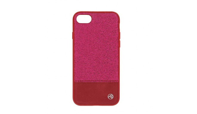 Tellur Cover Synthetic Leather Glitter II for iPhone 8 pink