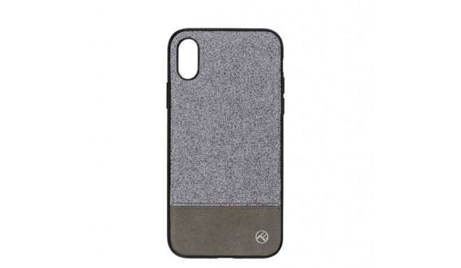 Tellur Cover Synthetic Leather Glitter II for iPhone X/XS silver