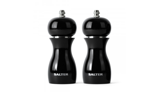 Salter 7613 BKXRA Gloss Salt and Pepper Mills Black