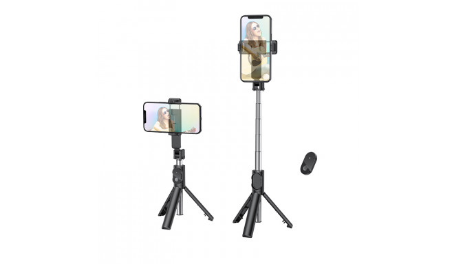 Borofone Selfie Stick BY7 Magic Mirror bluetooth ar statīvu un tālvadības pulti melns