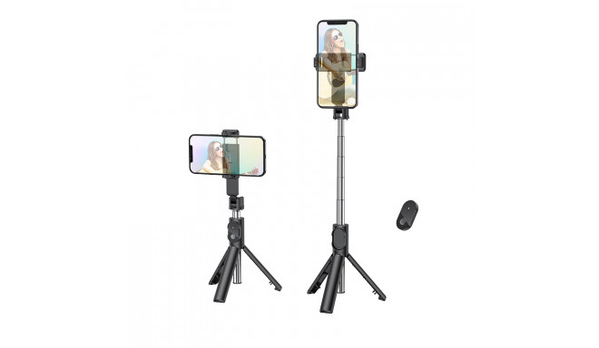Borofone Selfie Stick BY7 Magic Mirror bluetooth koos statiivi ja kaugjuhtimispuldiga must