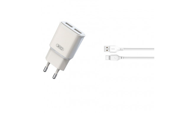XO L92С charger | 12W | 2.4A + USB-C cable 1m white