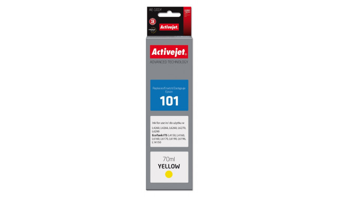 Activejet AE-101Y tindikassett (asendus Epson 101; Supreme; 70 ml; kollane)