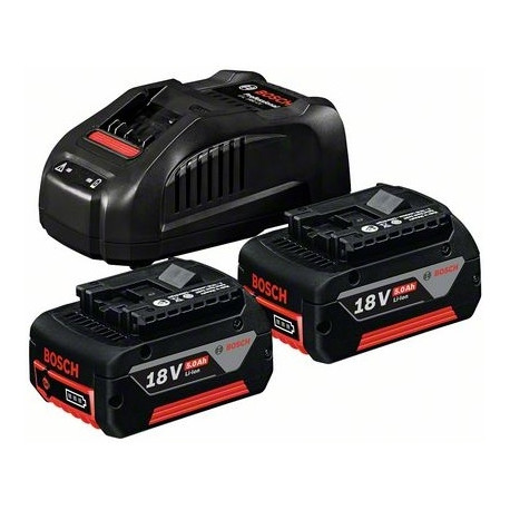 Batteries + charger Bosch GBA 18V / 2x5.0Ah + GAL 1880 CV