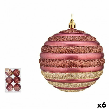 Set of Christmas balls Krist+ 00872 00872 Pink Plastic Circles (6 Units)